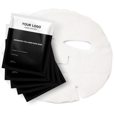 Custom Logo Plaat Gezichtsmasker voor mannen Voeding Oryza Sativa Rijst Lee Extract 5 Piece Set