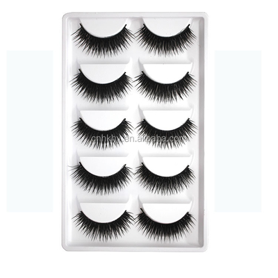 10mm-15mm natuurlijke lange valse wimpers 5 paar synthetische gekleurde haarverlengingen