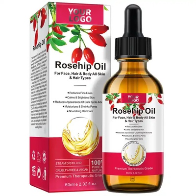 Huidverzorging voor mannelijk haar Privélabel Pure Rose Hip Oil voor essentiële olie Verwijdering van fijne lijnen
