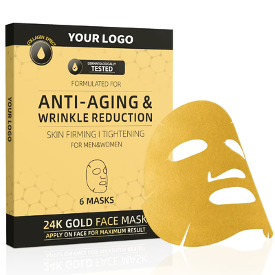 Biologisch 24K Gold Gezichtsmasker Voor Thuis Kalmerend Gel Aanpasbaar Collageen Crystal Beauty