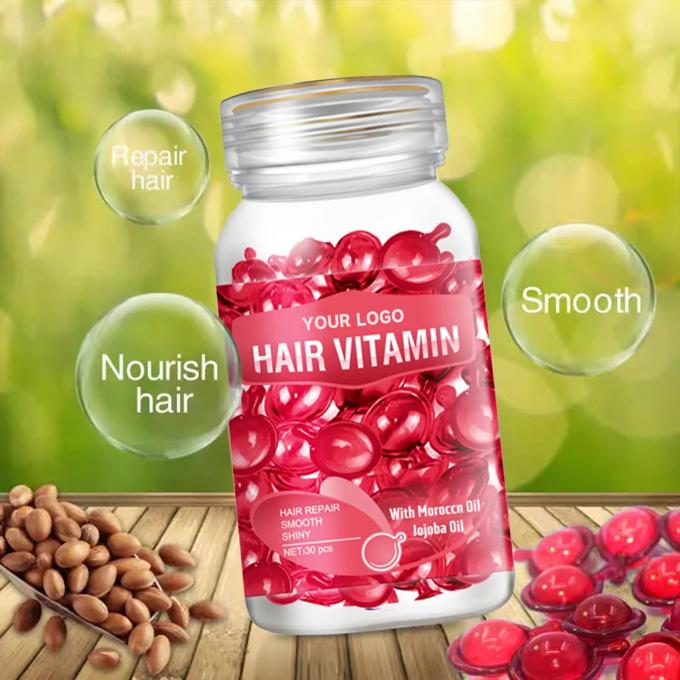 Marokkaanse Jojoba-olie met een aangepast logo Haarbehandeling Serum Capsule voor privélabel 0