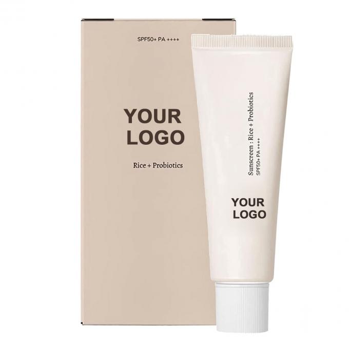 Geslacht Vrouwelijke Probiotische zonnebrandcrème Lotion SPF 50 Zonnebrandcrème voor Gezicht Lichaam Custom Label 1
