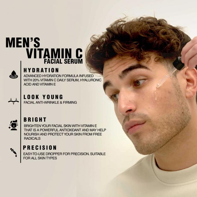 Ervaar de voordelen van Niacinamide Vitamine C gezichtsserum voor mannen 1