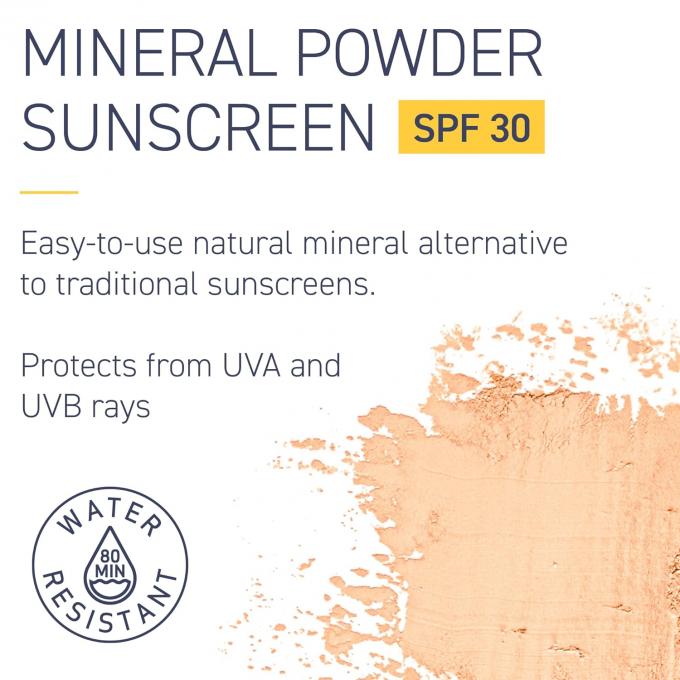 Mineraal poeder zonnebrandcrème met breed spectrum UVA/UVB bescherming SPF 30 1
