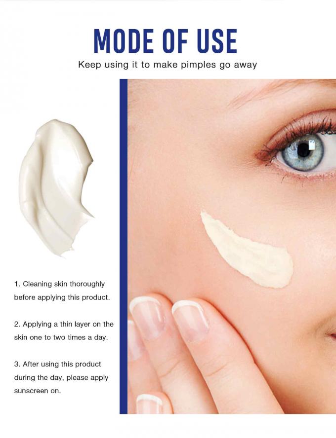 Verlichting en herstel van acne littekens Natuurlijke organische acne behandeling crème Hoeveelheid 1000 6