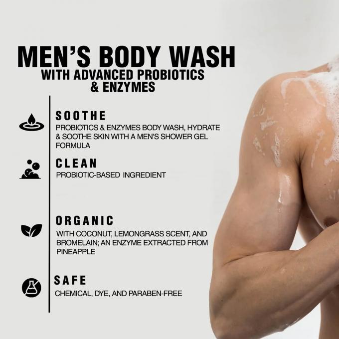 Ondersteuning Private Label Ananas Enzyme Body Wash Douche Gel Verfrissen en Revitaliseren 1