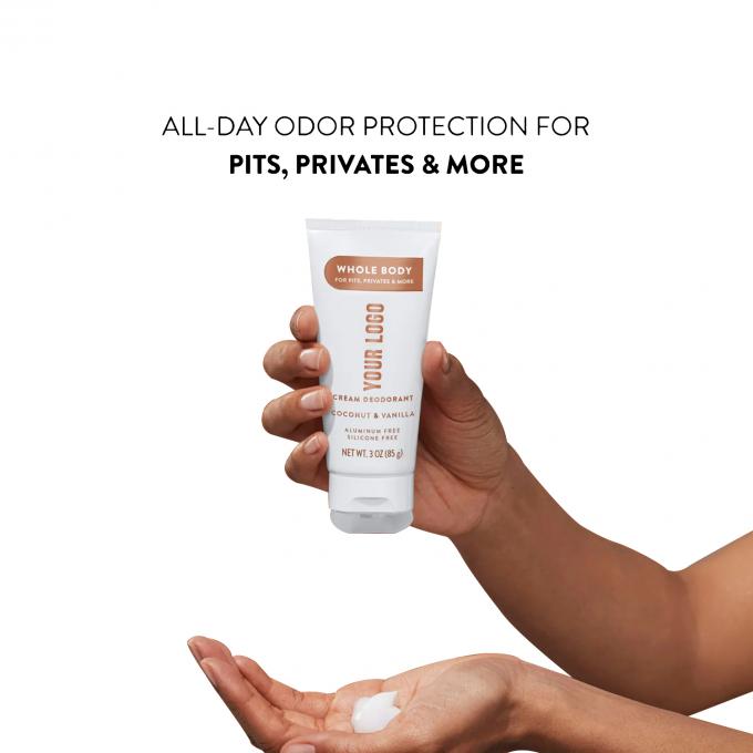 Ondersteuning Private Label 72 uur Aluminiumvrije vrouwen deodorant crème voor geurbestrijding 1