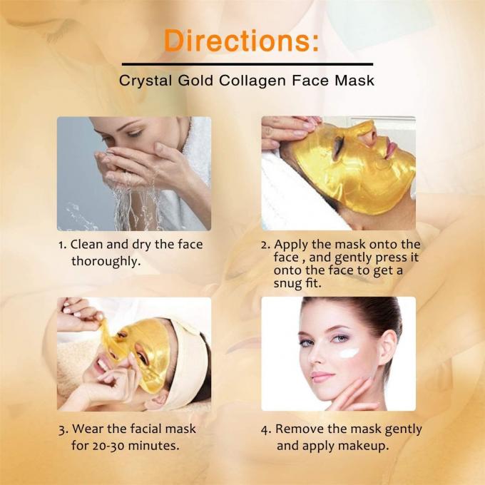 Biologisch 24K Gold Gezichtsmasker Voor Thuis Kalmerend Gel Aanpasbaar Collageen Crystal Beauty 9