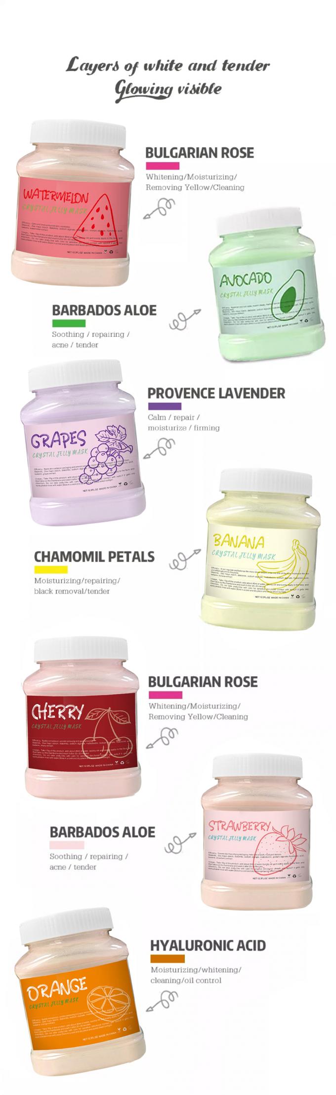 650 g Volume Organic Fruit Mask Powder voor gezichtsverzorging DIY Crystal Jelly Mask Product 8
