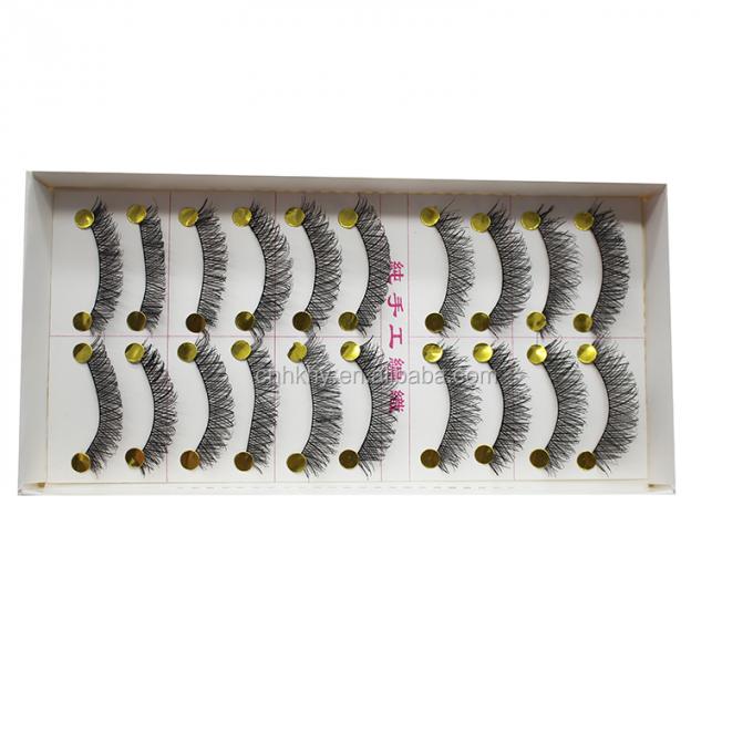 Taiwan Fiber False Eyelashes Glue voor grote ogen M14 Natuurlijk Zwart QBEKA 10 paar Vrouwen 0